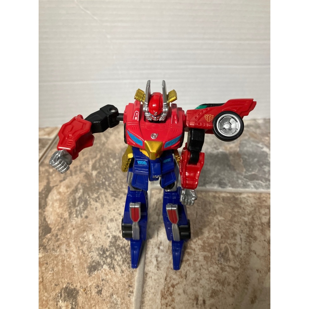 Red Blue Gold Robot Action Figure Toy Transforming Vehicle‎ Bot